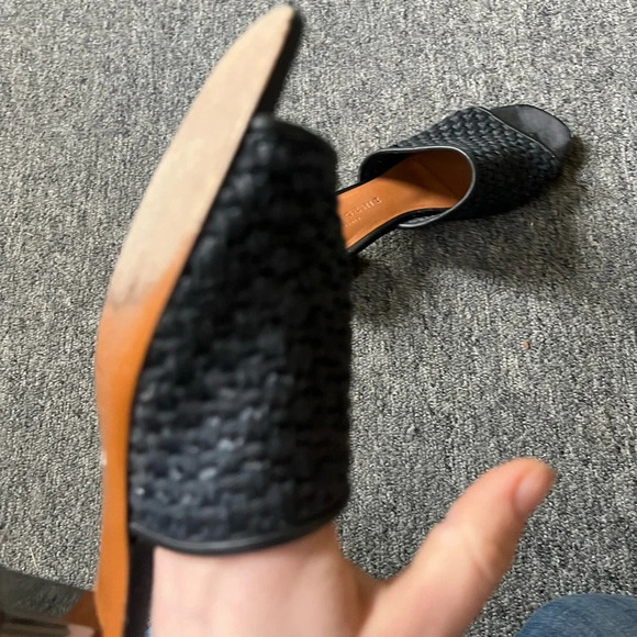 Clergerie Straw Slides with Geometric Heel, size 35.5 - Picture 4 of 11